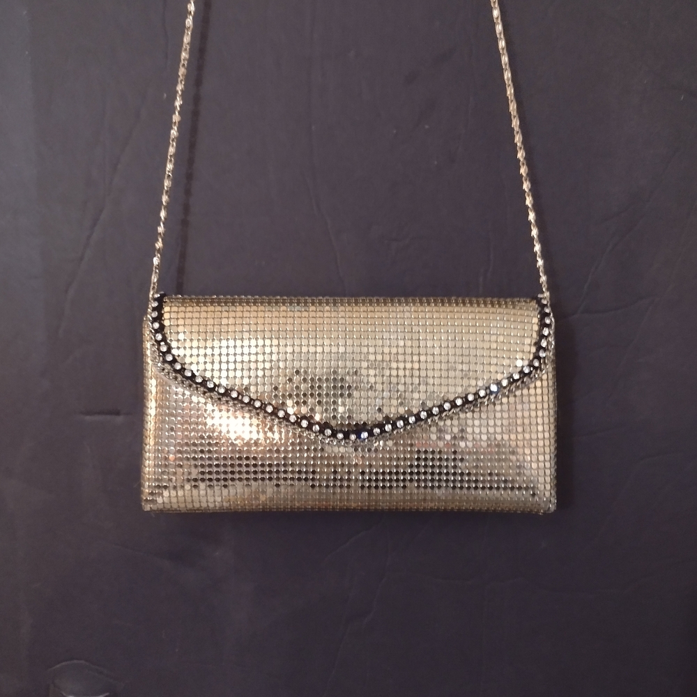 Macy's Gold Mesh Clutch with Chain